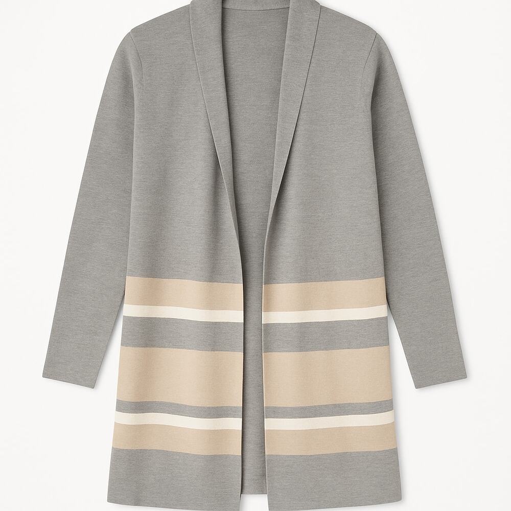 Apt 9 Womens Size Xl Open Front Gray Stripe Cardi… - image 2